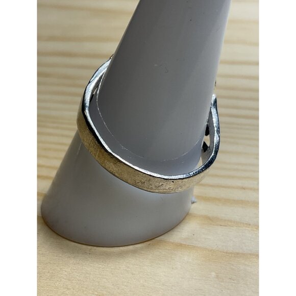 Vintage Silver Ornate Black Onyx Cabochon Cocktail Ring - Picture 3 of 4